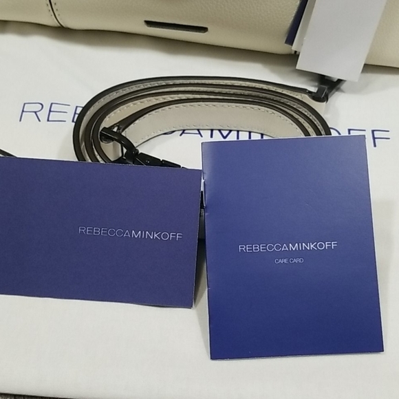 Rebeca Minkoff Bree Medium Size Top Zip Satchel Purse White - Picture 9 of 9